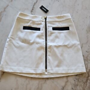 Express White Skirt with Black Accents